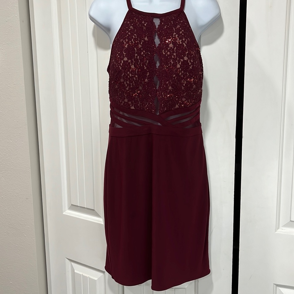 Morgan &Co burgundy cocktail/homecoming dress